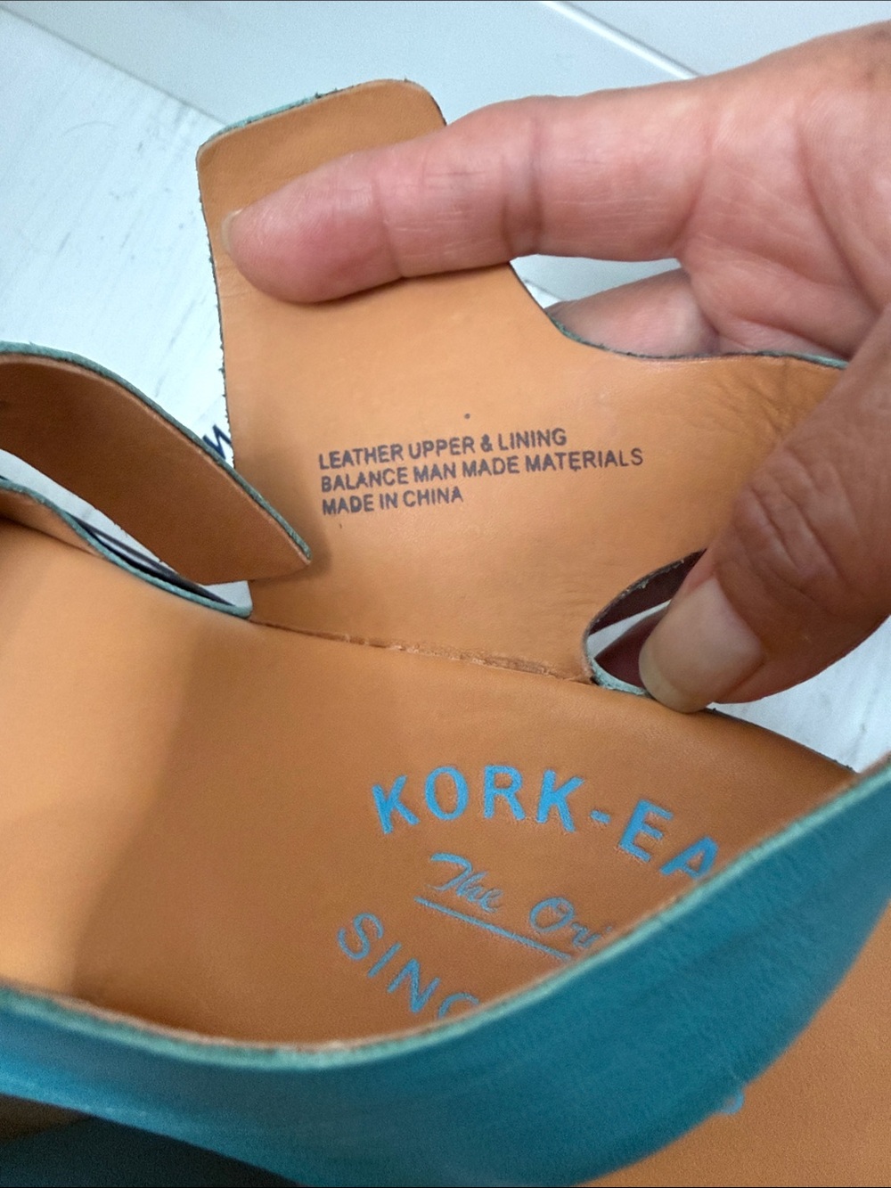 Kork-Ease Turquoise Blue Platform Wedge Sandals with Buckle - Picture 4 of 8